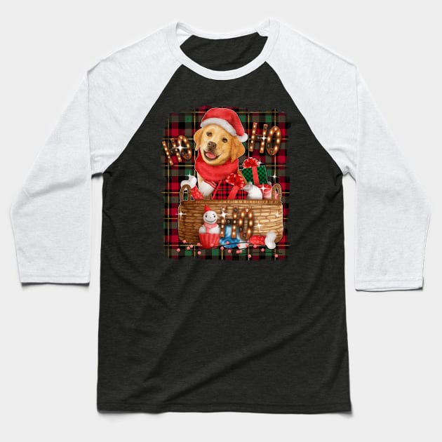 HO HO HO cute Xmas puppy Baseball T-Shirt by GothicDesigns